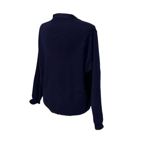 Vintage Pitlochry Navy Blue Cardigan Sweater Women Sz Medium Floral Embroidered - Picture 4 of 16